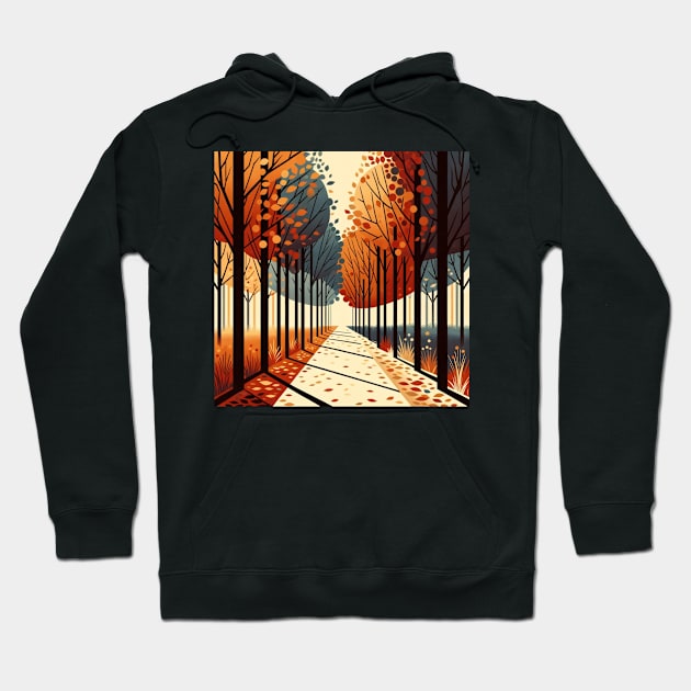 Pathway to Autumn: A Seasonal Journey Hoodie by heartyARTworks